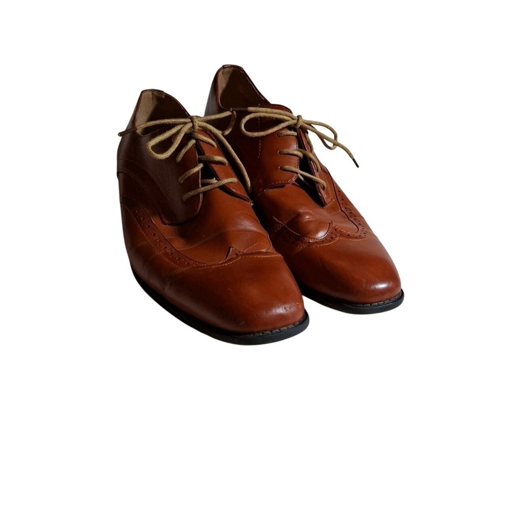 Bruno Marc New York Mens Wingtip Oxford Dress Shoes Cognac Brown Brogue Lace Up